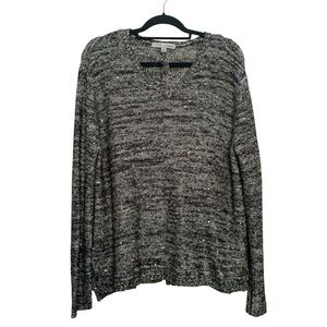 Larry Levine Metallic Crew Neck Sweater Size Med New